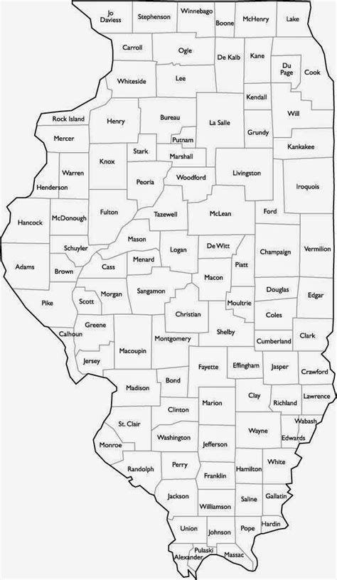 Illinois County Map Printable